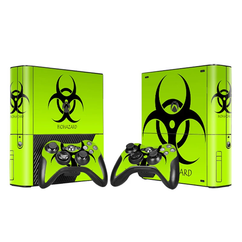 Виниловые наклейки для кожи протектор Xbox 360 E Microsoft 360E Biohazard Style с 2pcs контроллерами