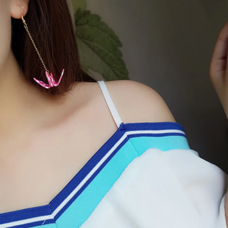 6 узор серьги европейский и американский темперамент свежий длинными ушами