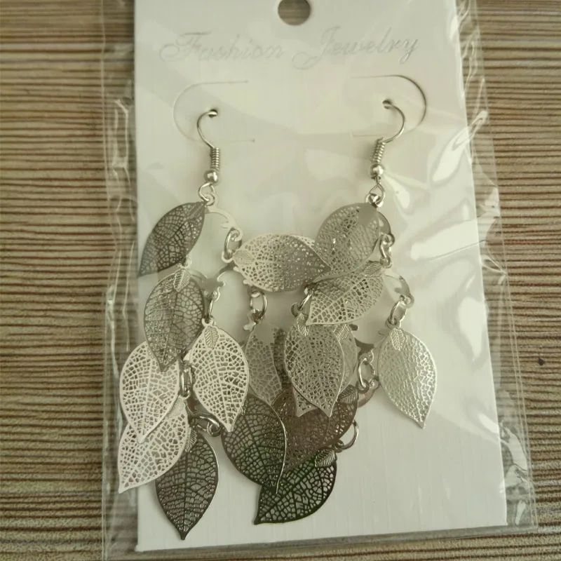 Женские и женские серьги подвески в виде листьев|filigree leaf earrings|dangle earrings for girlslong dangle