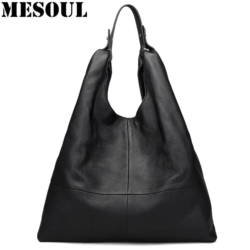 Luxury Women Handbags 100% Soft Real Leather Ladies Shoulder Bags Large Capacity Shopping Bag Hobos Famous Designer Big Tote Bag