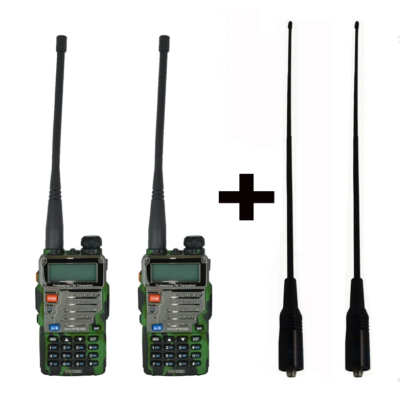 camouflage 2 шт./компл. BaoFeng UV 5RE UV-5RE иди и болтай Walkie Talkie двухстороннее радио UV5RE радио 136-174 МГц& 400-520 МГц+ мягкая длинная антенна 771 - Цвет: camouflage