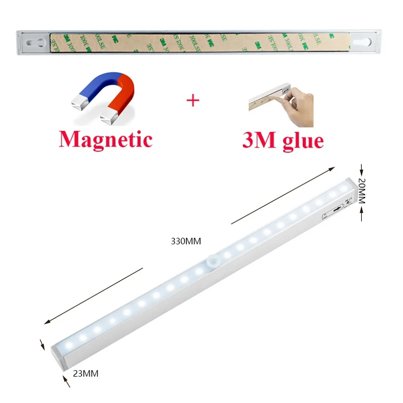 Светодиодный датчик движения лампа шкафа с батарейным питанием armadio для
