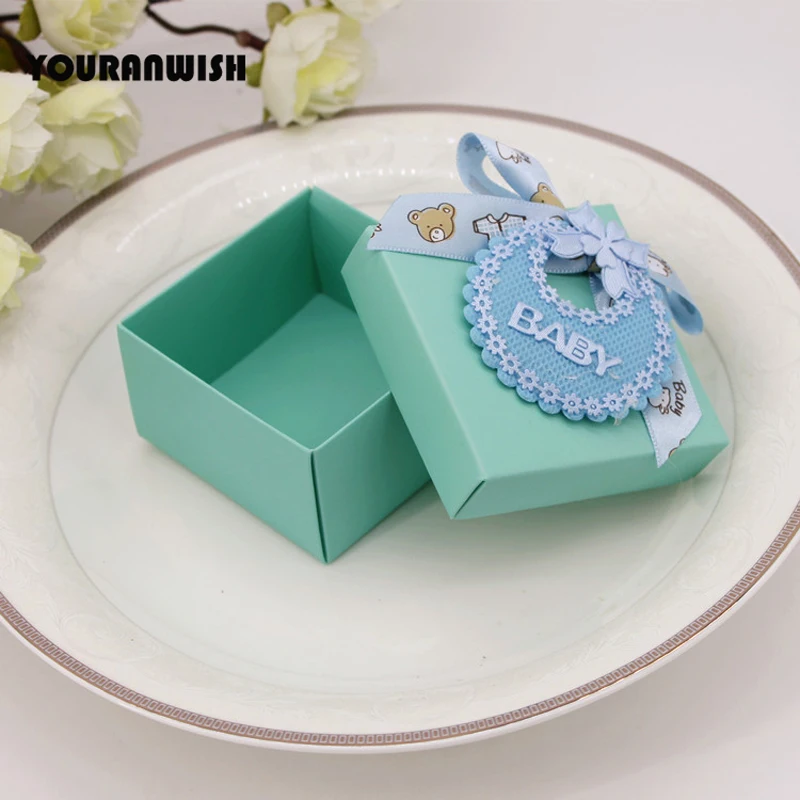 24 шт./лот декоративные нагрудники Тиффани синие и розовые подарки на Baby Shower