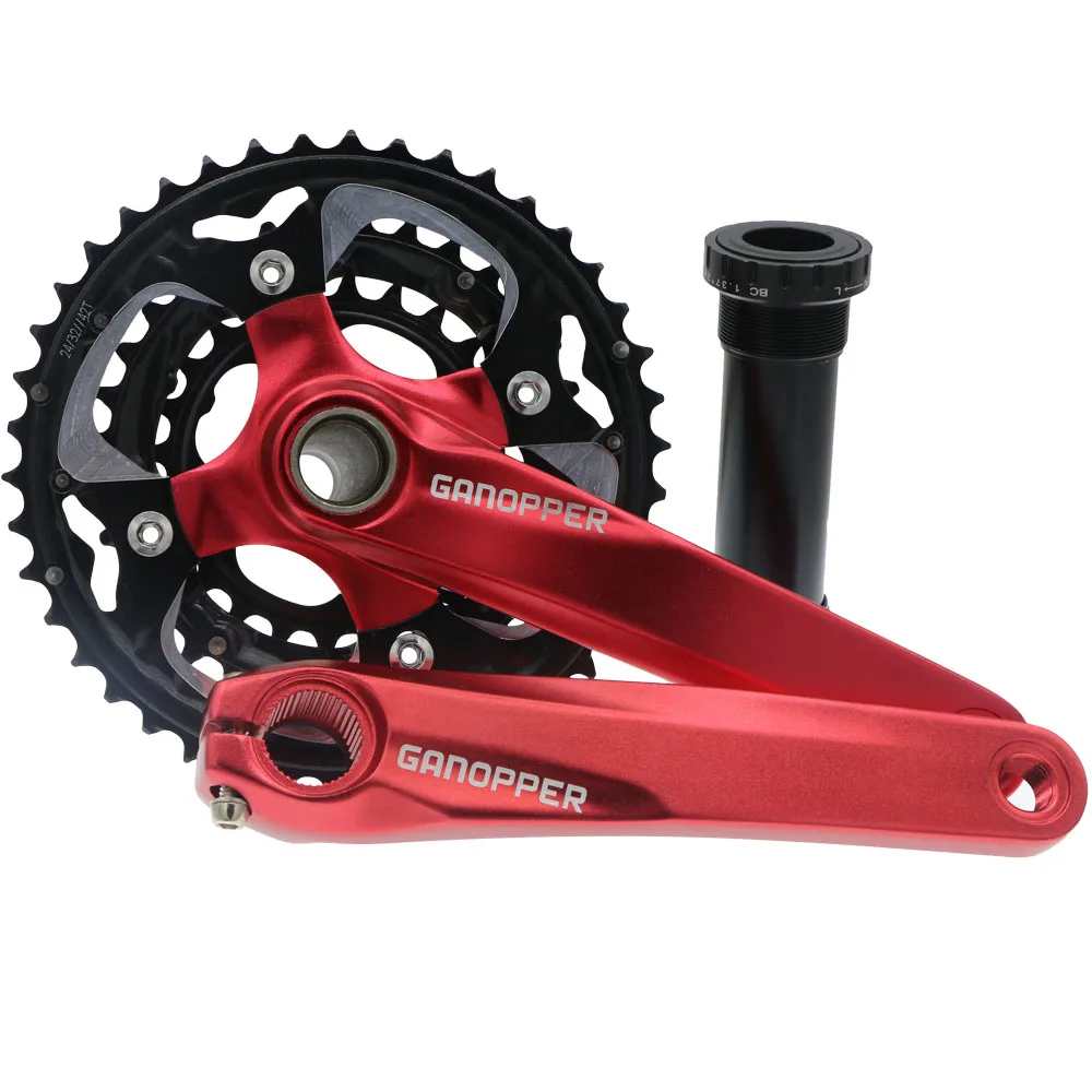 104BCD Снежный толстый велосипед fatbike 175 мм кривошипный костюм Звездочка набор 120 мм BB для 32T 36T 38T 42T 10S 11S дорожный горный велосипед mtb шатун - Цвет: 24T 32T 42T red