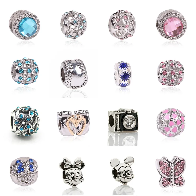 AIFEILI Новая мода Perles ювелирные изделия серебряный цвет милый Микки Минни Bijoux
