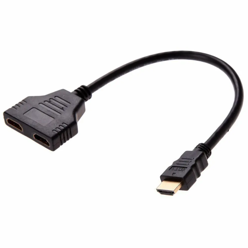 HDMI Male To Dual Female 1 to 2 Way Splitter Adapter Cable For HDTV LCD TV | Электроника