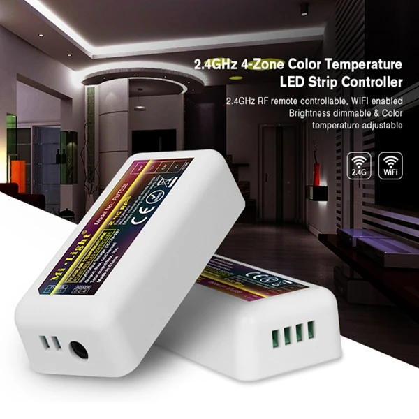 Mi Light теплый белый/холодный белый Светодиодная лента 2 4G беспроводной RF 4 Zone пульт