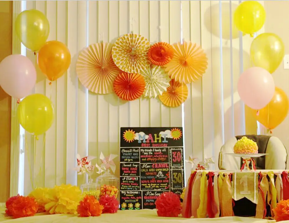 New Orange Set Paper Crafts Home Hanging Decoration Party Birthday Wedding Baby Shower Sunshine Bright Color Paper Fan