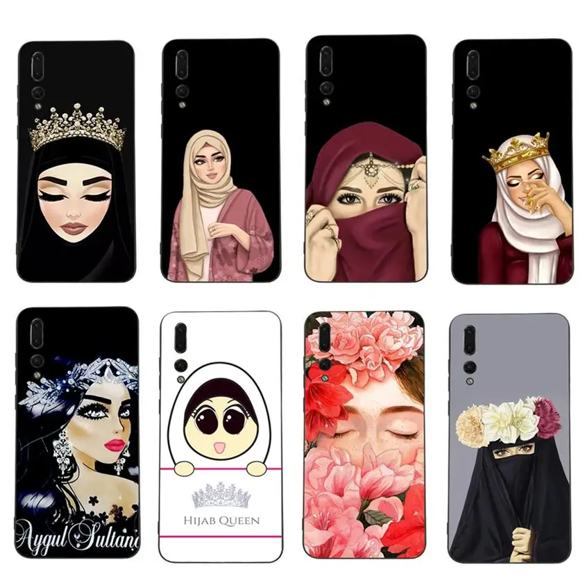 muslim islamic girls phone case for Huawei P20 P30 Pro P10 plus P9 Mate 10 lite 20 pro Honor view 10 Y7 prime Y9 Enjoy9