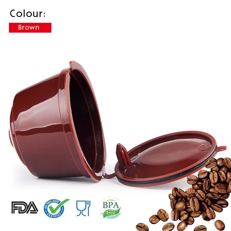 Brown Многоразового Reusab Dolce Gusto Plsatic Кофе капсула кафе kahve Многоразовые Совместимость Кофе фильтр reutilizable - Цвет: Brown