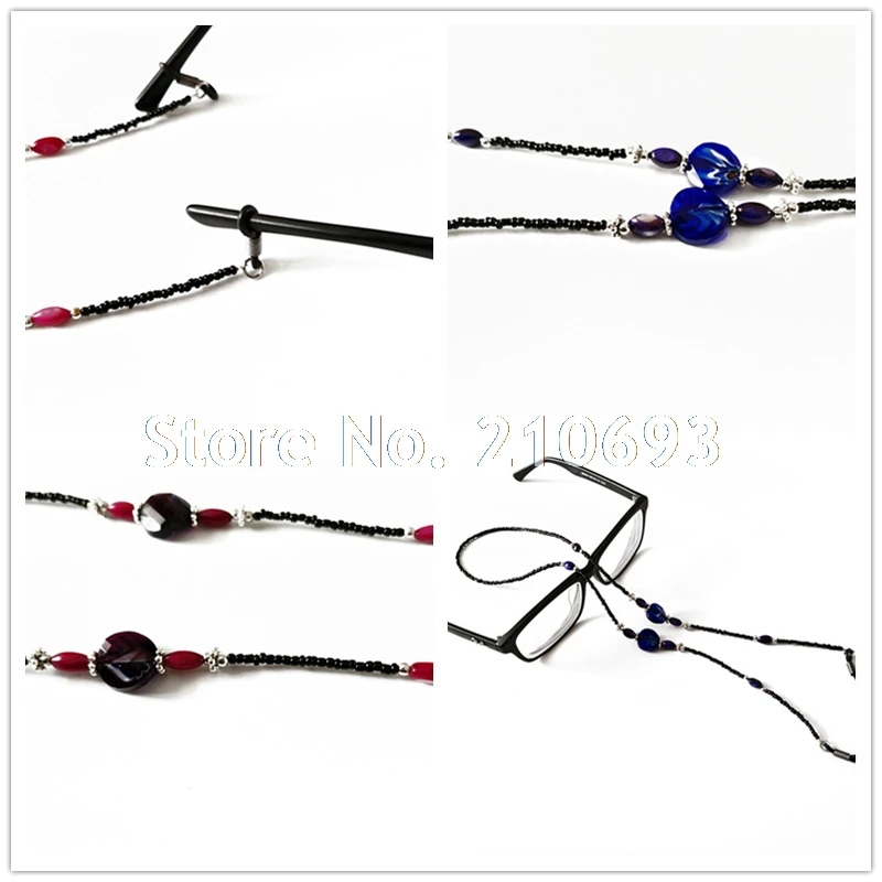 

New Fashion Shell Beaded Eyeglasses Chain Anti Slip Sunglasses Reading Glasses Cord Red Blue Free Shipping