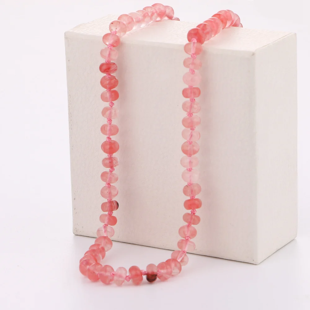 Yumten Cherry Quartz Gem Power ожерелье с круглыми кристаллами Stonenatural ювелирное изделие для