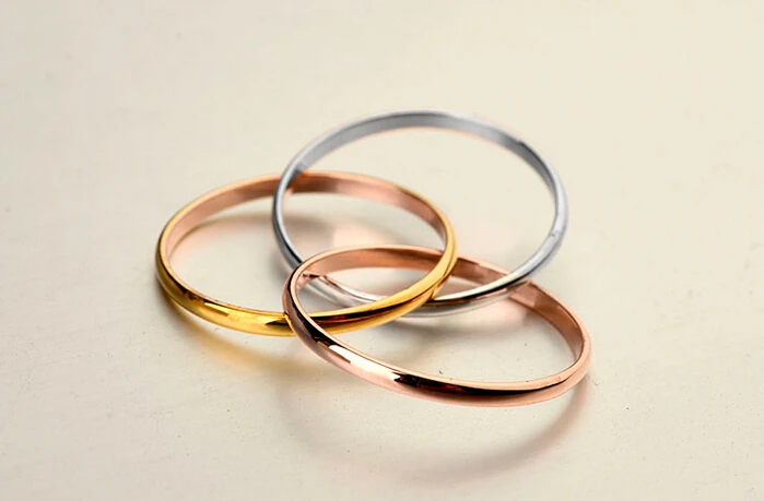 Трехцветное обручальное кольцо для мужчин и женщин белое/розовое золото