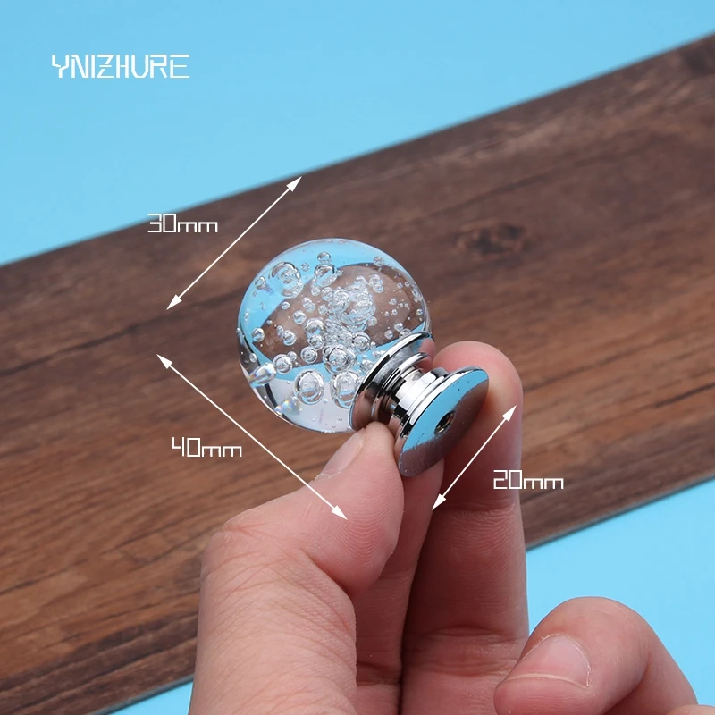 30 мм прозрачный кристалл Стекло в виде шара пузыря ручка комода ящика шкафа