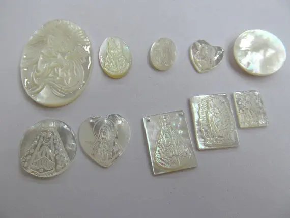 Ручная работа 12pcs8 20мм натуральная швабра резной аблун прямоугольник круглый