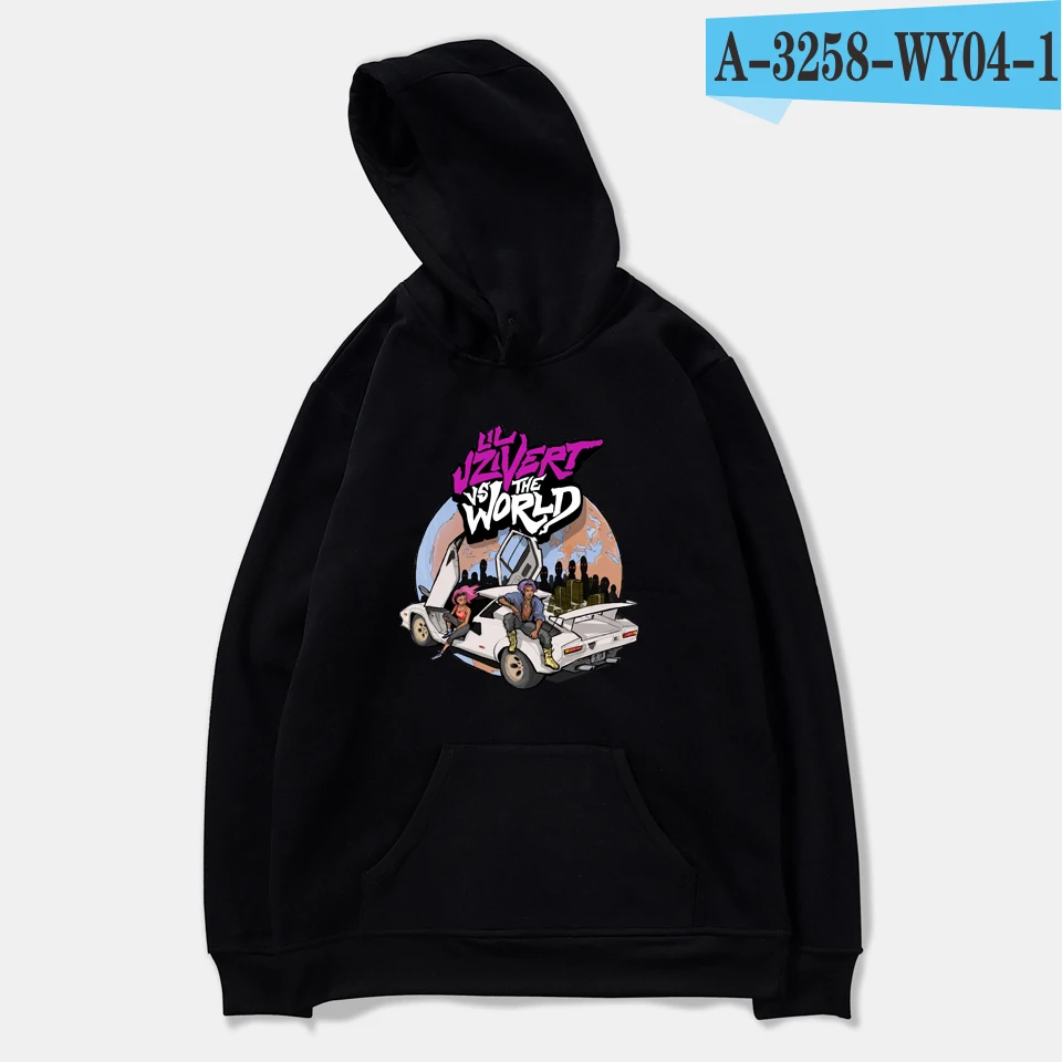 Lil Uzi Vert, спортивный костюм, свободная толстовка с капюшоном, новинка, Европейский стиль, уличная мода, крутая, размера плюс, больше размера, d, толстовка, длинная - Цвет: black