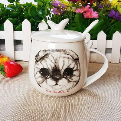 Кружка с изображением кошачьей мордочки новые необычные кружки ручная роспись