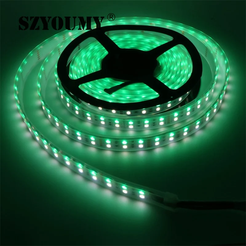 SZYOUMY 5 м Двухрядные Водонепроницаемые гибкие светодиодные ленты 5050 SMD RGBW RGBWW RGB +