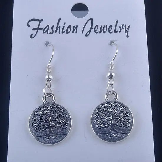 1 пара модные панк винтажные металлические подвески с деревом жизни висячие