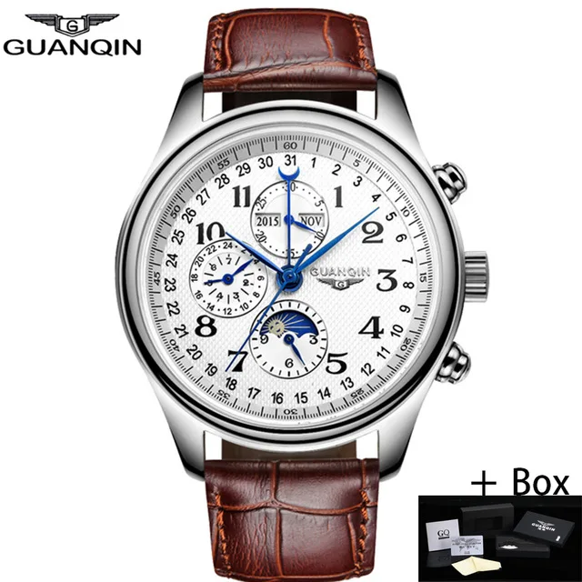 Relogio masculino GUANQIN новые автоматические водонепроницаемые спортивные
