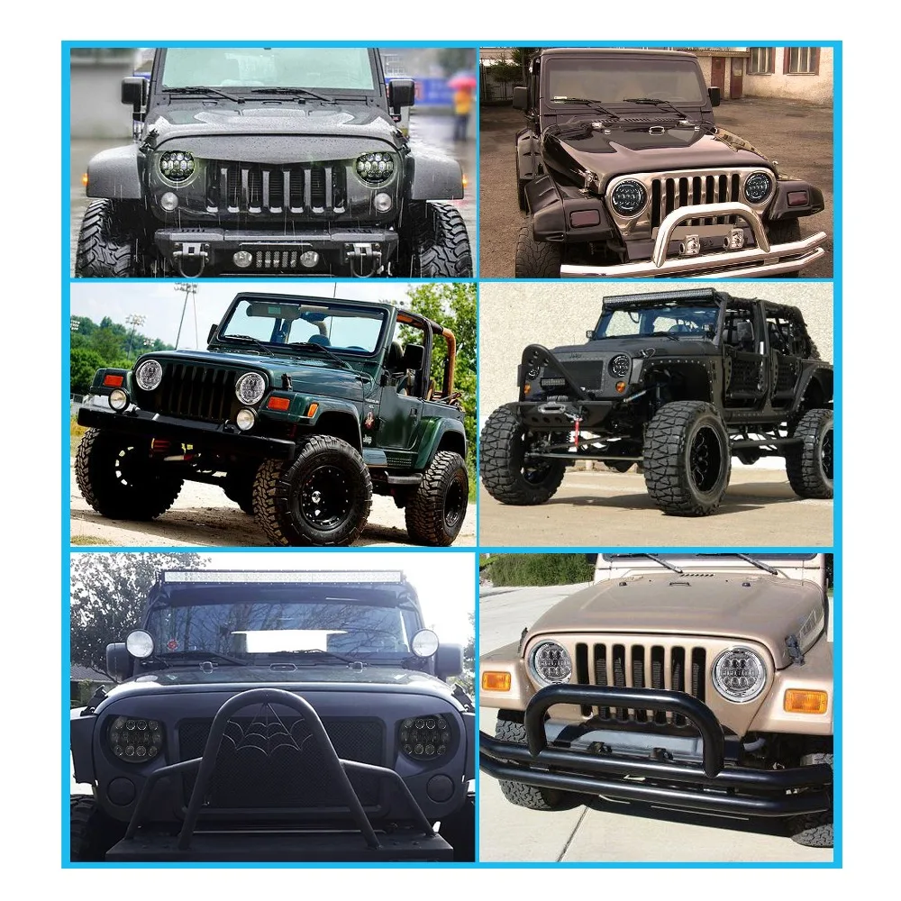 Hjyueng Mark 105 Вт 7 &quotдюймов круглые светодиодные фары для Jeep Wrangler Hummer 4x4 4WD внедорожник