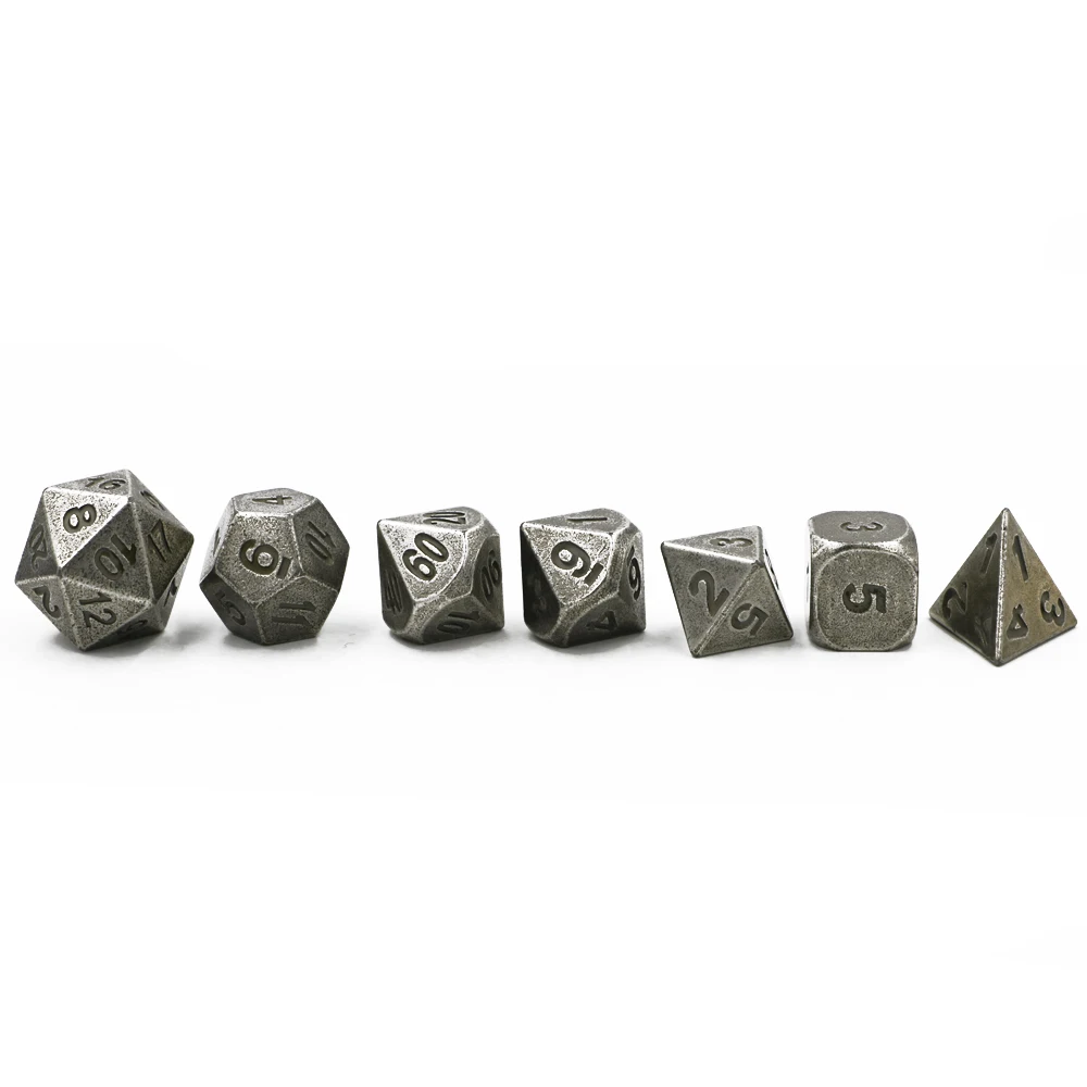 7 шт./компл. классические РПГ игральные кости D &amp металлические игра DND набор