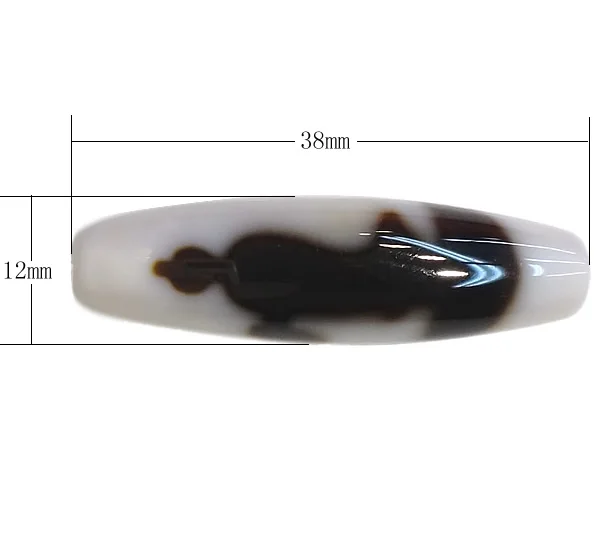 

Natural Tibetan Agate Dzi Beads,Fashion Jewelry Graceful, Oval, Kuanyin & two tone, Grade A, 38x12x2.50mm , Sold By Lot