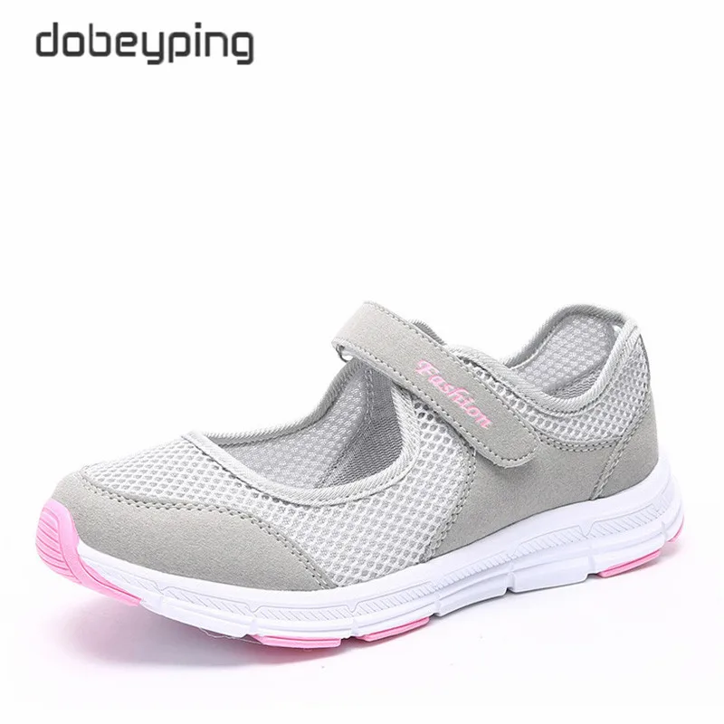 

dobeyping New Summer Women Shoes Air Mesh Woman Flats Shoe Soft Mother Sneakers Breathable Female Loafers Casual Walking Shoes