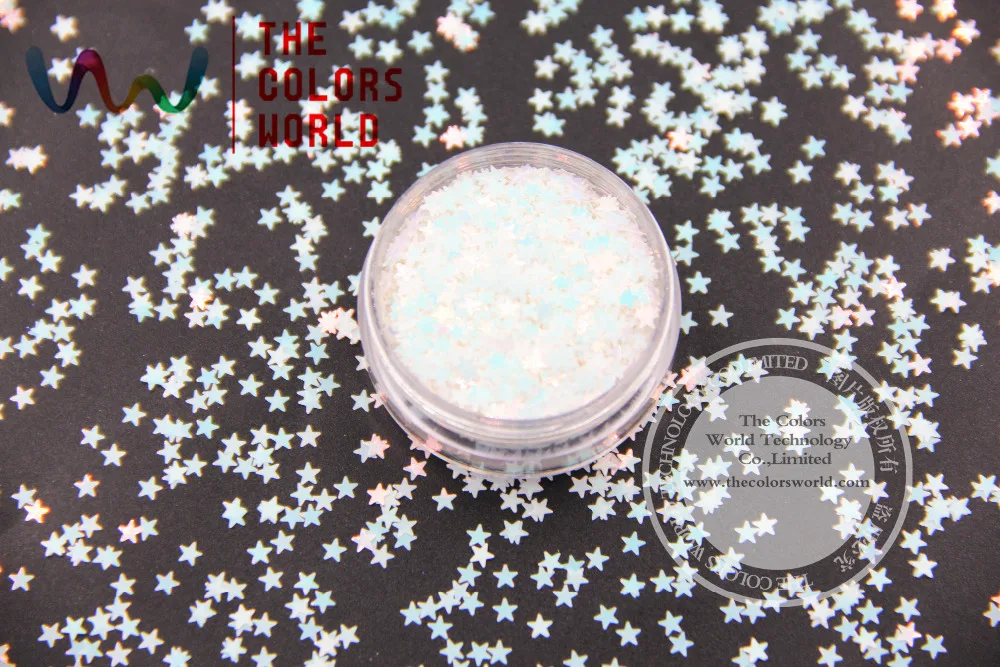 Перламутровый блеск TCI21 для дизайна ногтей светло-розовый с синими цветами в