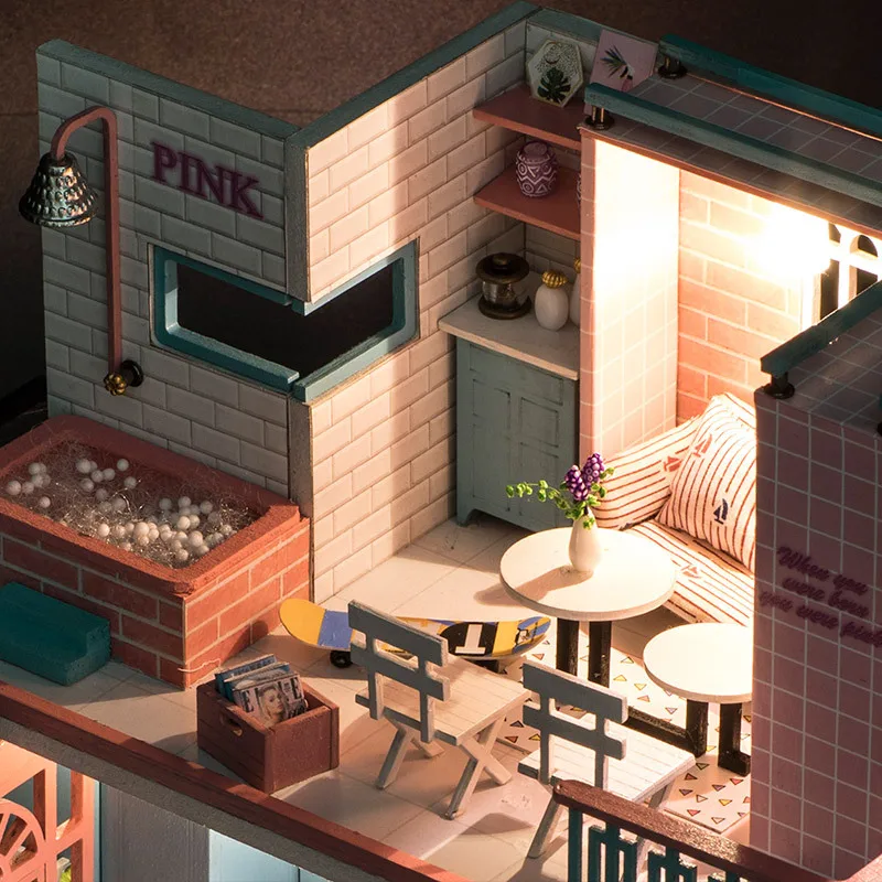 DIY деревянный Отдел кафе Кофейня ручная сборка модель американский