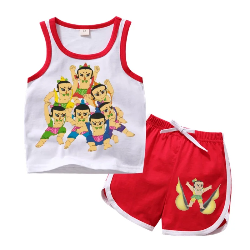 Детская одежда летние милые спортивные костюмы жилет и шорты комплект одежды для
