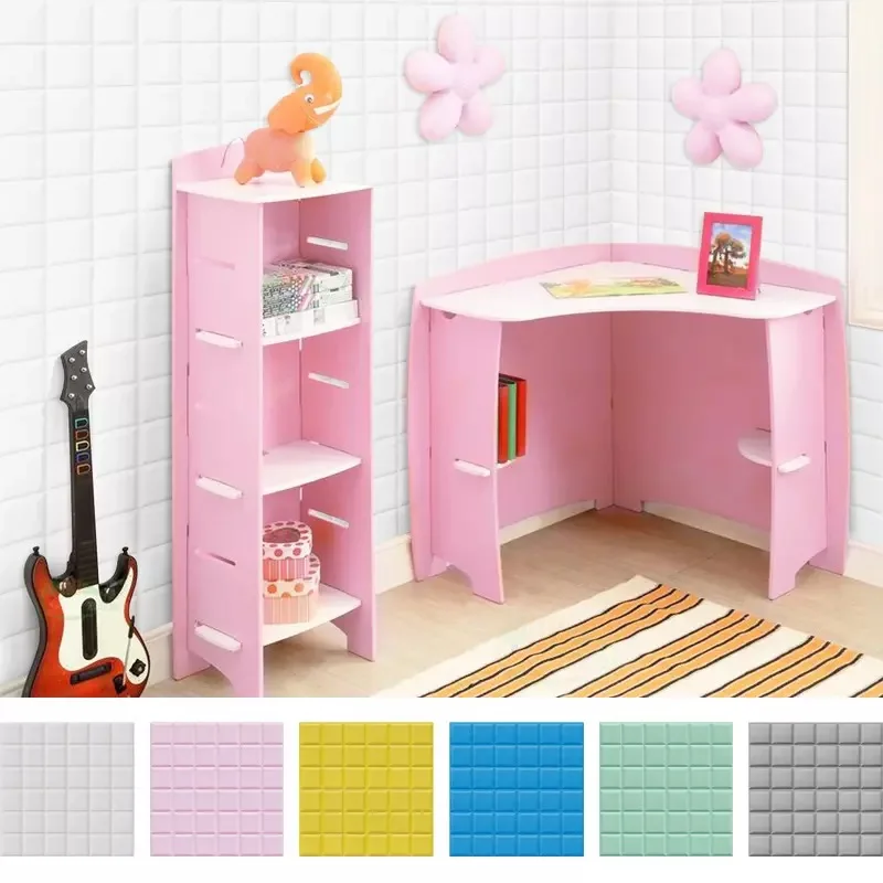 3D пенопластовые DIY настенные наклейки квадратные панели для детской комнаты