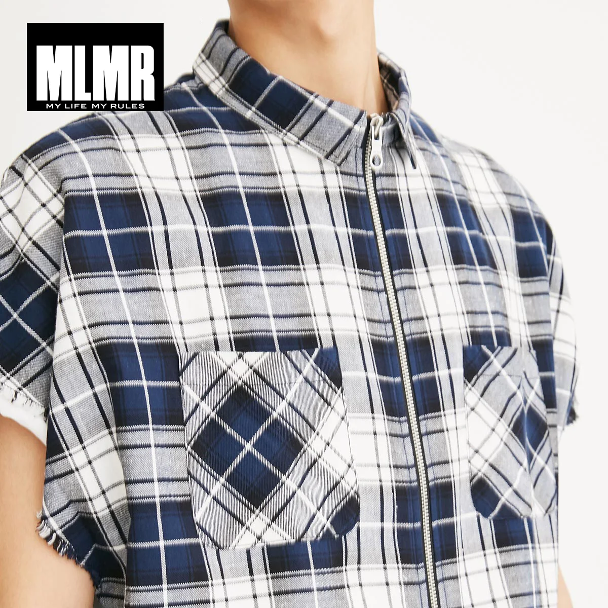 Мужская клетчатая рубашка с короткими рукавами MLMR весна лето 2019 |