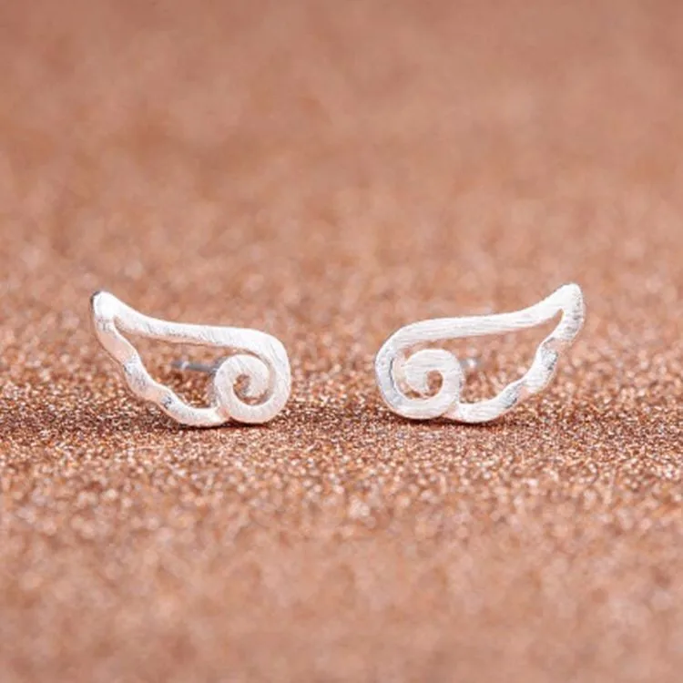 Женские Ювелирные изделия серебряного цвета модные милые серьги с крыльями