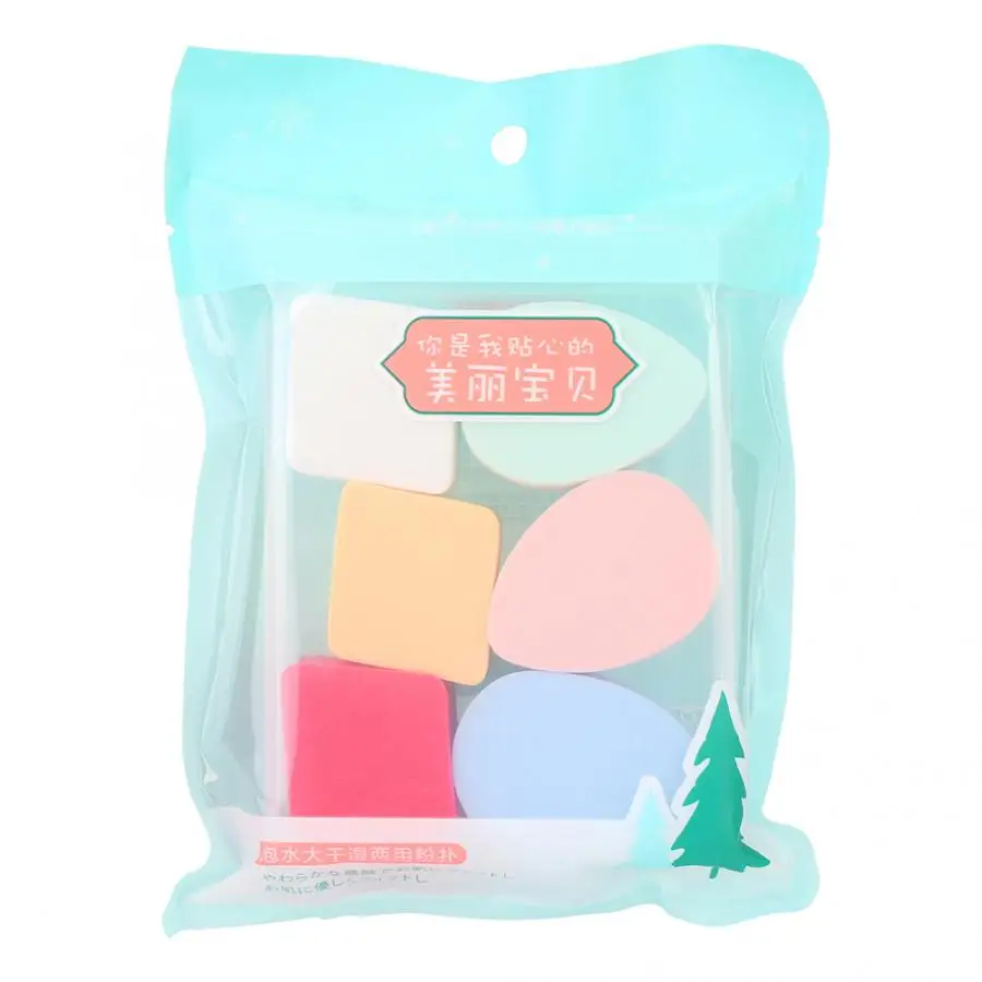 6 шт. Губка Макияж инструмент косметический мокрого и сухого использования спонж