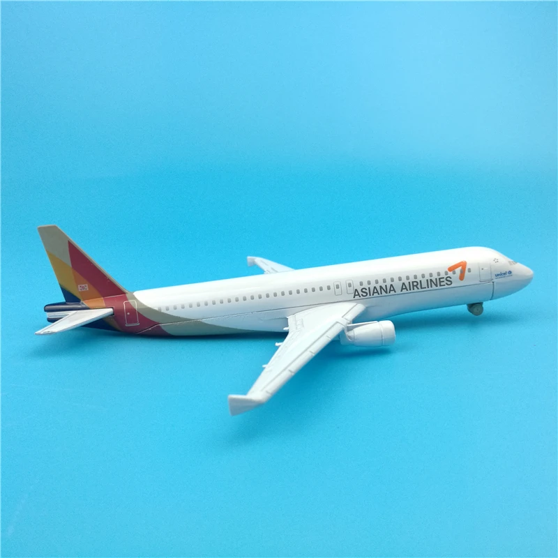 16 см с колесами Asiana Airways A320 модель самолета 1:230 металлический сувенир туриста