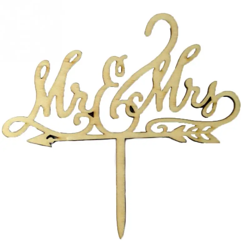 Mr and Mrs Топпер для торта, деревянные украшения торта, юбилейное украшение, Свадебная подставка для торта, инструменты для украшения - Цвет: Mr and Mrs