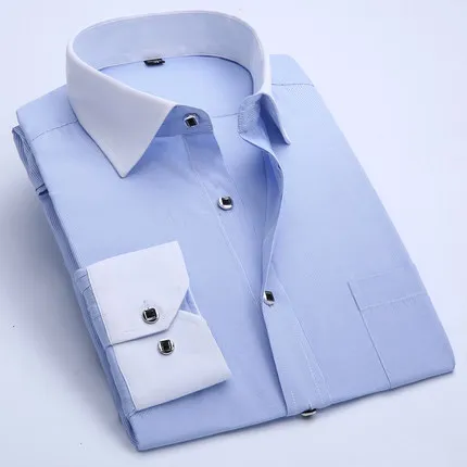Качество Марка Camisa Masculina рубашка с длинными рукавами Для мужчин Slim Fit Дизайн Формальные Повседневное Мужской Мужская классическая рубашка брендовая мягкая удобная