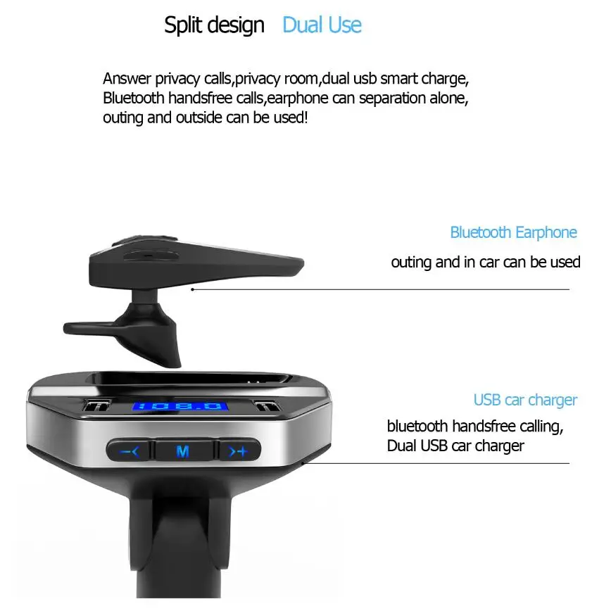 Bluetooth наушники для автомобиля MP3 плеер быстрый автомобиль FM Многофункциональный