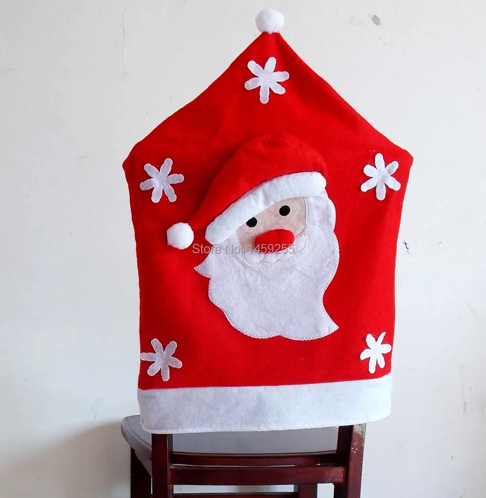 4 шт. чехлы на спинку стула в виде головы Санта-Клауса | Дом и сад