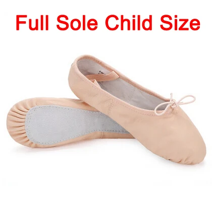 Pink Child Size Профессиональные балетки из натуральной кожи; мягкие балетки для танцев для девочек; женская обувь для занятий йогой; гимнастическая обувь телесного цвета - Цвет: Pink Child Size
