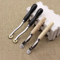 1pcs leather overstitch line making wheel leather stitch tracing wheel spacing paper perforating tool gear roulette spacing tool