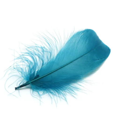 Peacock Blue Натуральные перья 50 шт. 8-13 см 3-5 дюймов маленькие плавающие гусиные цветные перья для свадебного платья DIY украшения ювелирных изделий Аксессуары - Цвет: Peacock Blue