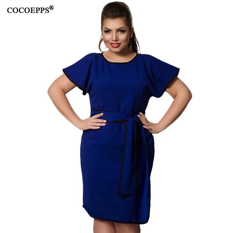 Женское платье с оборками на рукавах большие размеры|vestidos plus|sleeve dressdress summer |
