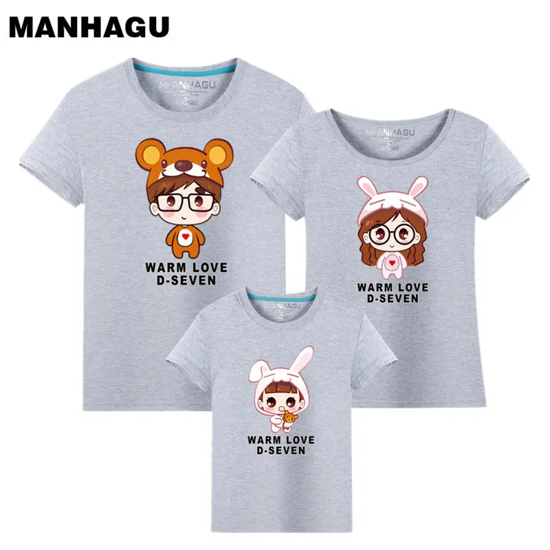 

Семейная футболка MANHAGU, 1 шт., Одинаковая одежда для мамы и дочки, папы и ребенка, одежда с героями мультфильмов mere fille mommy and me