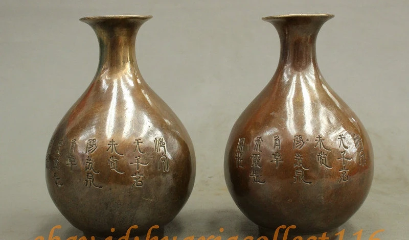 Народная китайская Бронзовая техника счастливая летучая мышь Персиковый Цветок