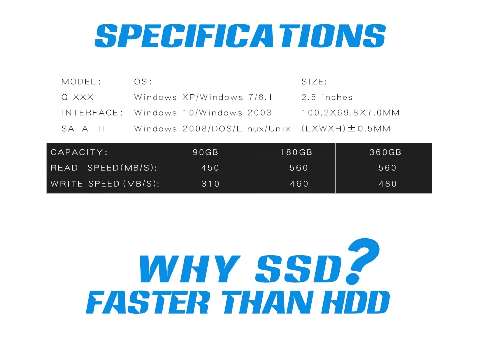 KingSpec SATA3 SSD 90 ГБ 120 ГБ 180 ГБ 360 Гб HDD 2,5 дюйма Внутренний твердотельный накопитель SSD жесткий диск для ноутбука ПК
