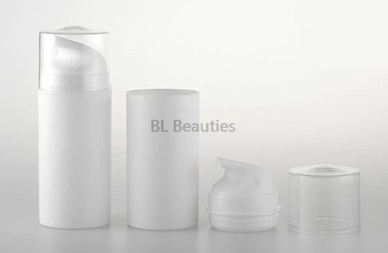 

100pcs/lot 100ml PP Lotion Airless Pump Bottle Vacuum Flask White Plastic Foam Bottle With Clear Cap Free Shipping