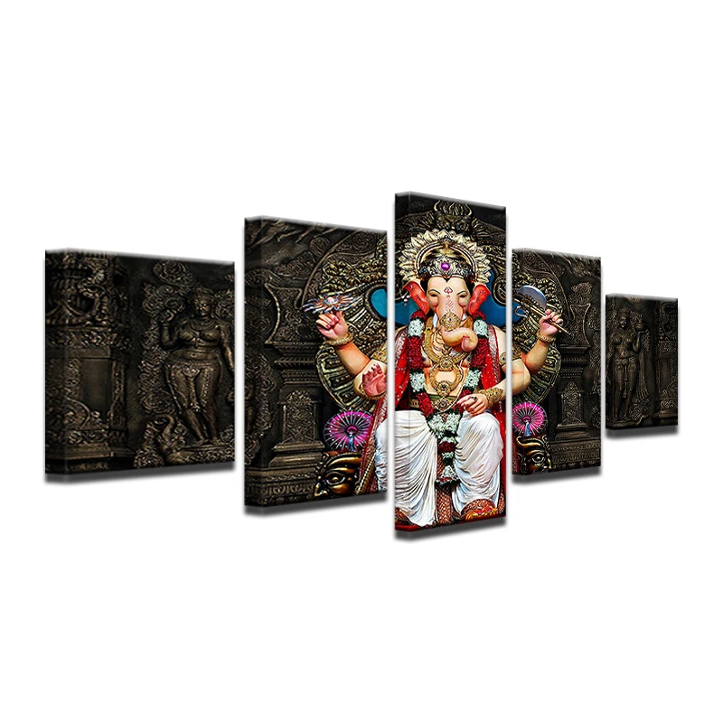 Модульная картина из 5 предметов Тибетский буддизм Ганеш Абстрактная Картина на