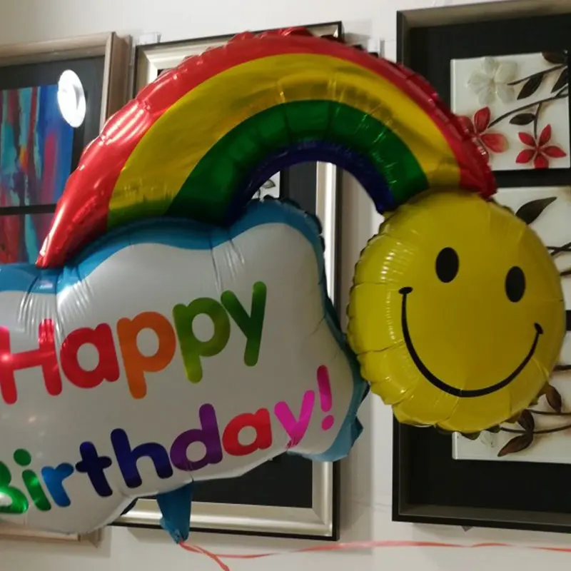 Гигантские фольгированные воздушные шары в форме улыбки 1 шт. красочный Радужный